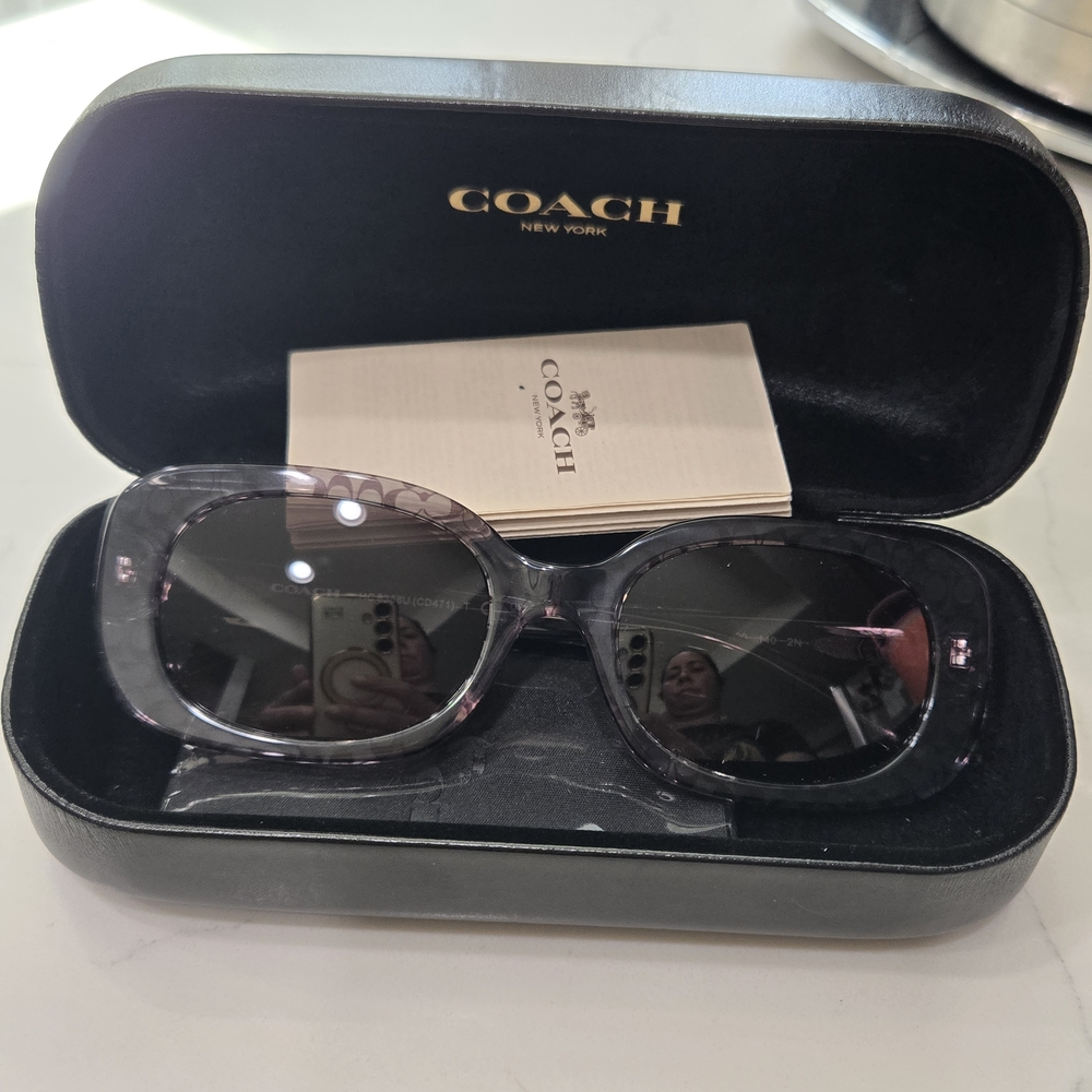 Coach Women's Signature Pattern Rectangle Sunglasses - Picture 2 of 6